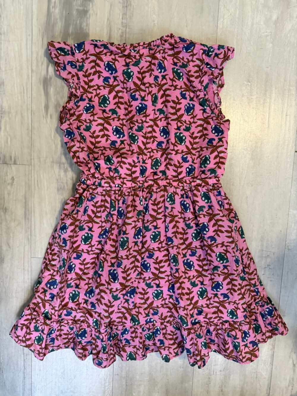 Crewcuts Girls Pink Floral Button-Front Ruffle Dress - Picture 4 of 4